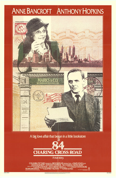 84 charing cross road 1987 one sheet poster folded